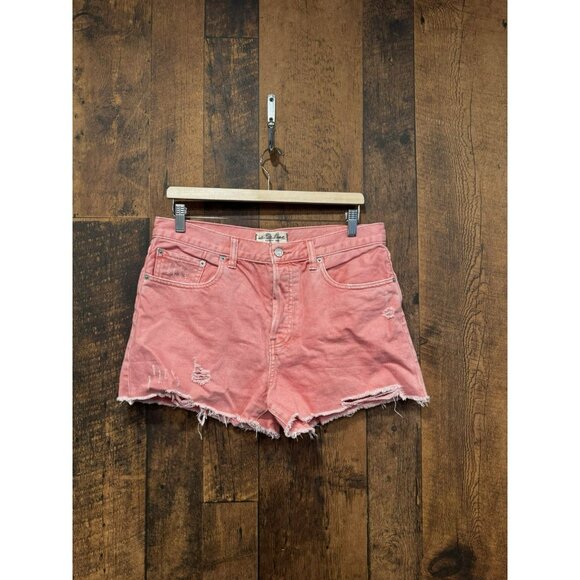 Free People We The Free Pink Cut Off Shorts Size 31 EUC - Picture 2 of 9